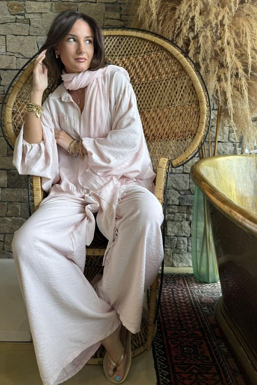 Basso Tie Smock Blouse Seashell